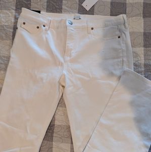 White straight leg jeans